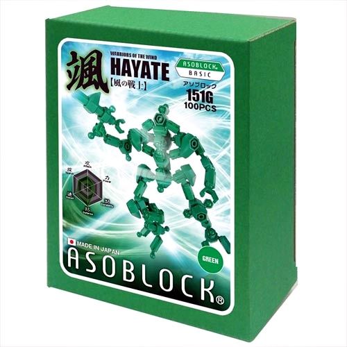 อโซบล็อค หุ่นยนต์ สีเขียว Asoblock 151G ของเล่น ตัวต่อ เสริมพัฒนาการ เสริมทักษะ ญี่ปุ่น IQ EQ