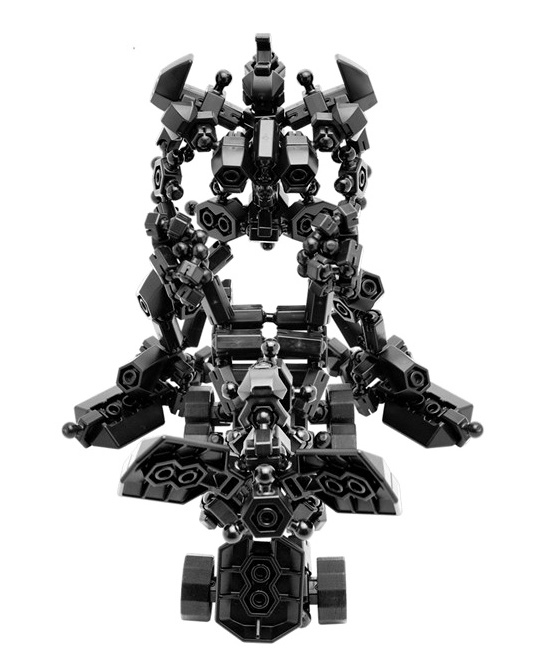 หุ่นยนต์สีดำ ของ ASOBLOCK ชุด 301K ฟรีสไตล์ 