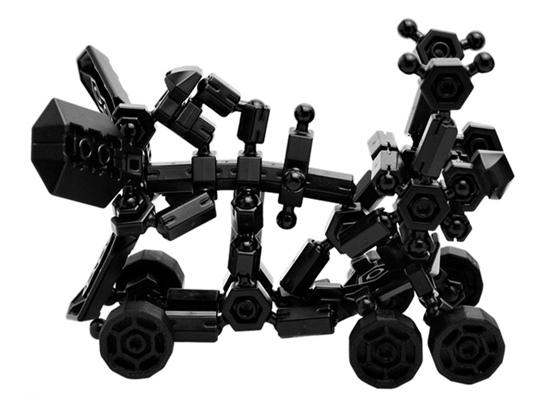 ชุดปืนเลเซอร์ ของหุ่นยนต์ สีดำ ในอโซบล็อค Asoblock 301K Freestyle Black