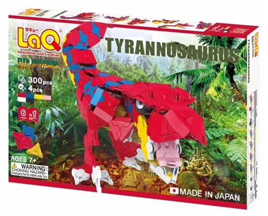 ตัวต่อลาคิว LaQ ชุด Tyrannosaurus ไดโนเสาร์ ไทแรนโนซอรัส สีแดง กล่องด้านหน้า