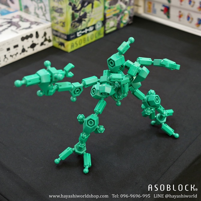หุ่นอโซบล็อคสีเขียว โมเดล อโซบล็อค จากชุด 151G ที่มีชิ้นส่วนสีเขียวล้วน
